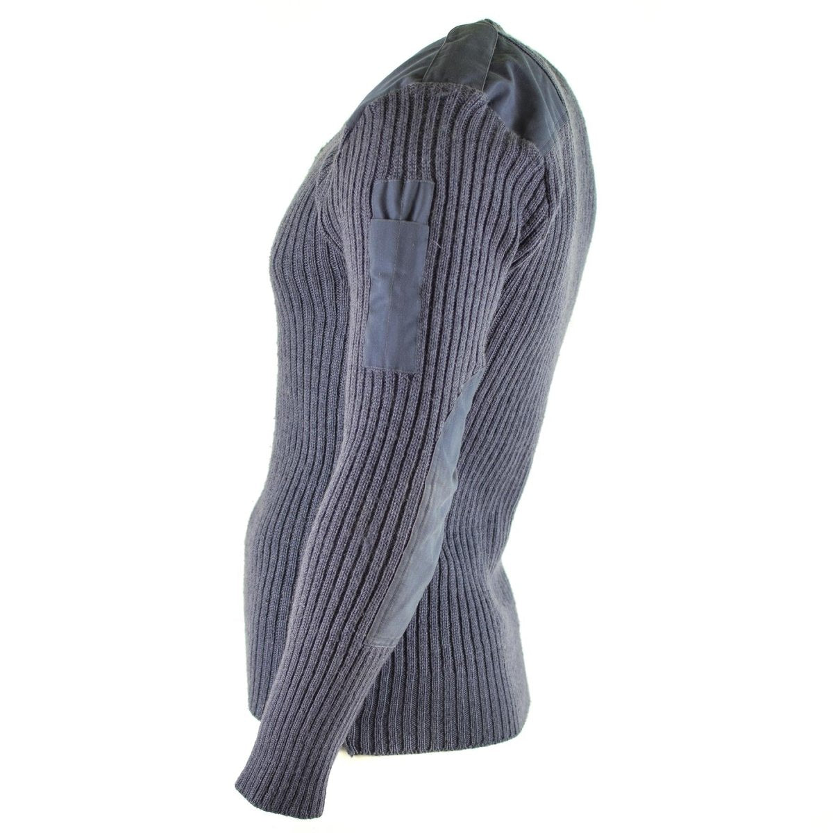Jumper del ejército británico Original Comando Jumper azul suéter gris lana en V