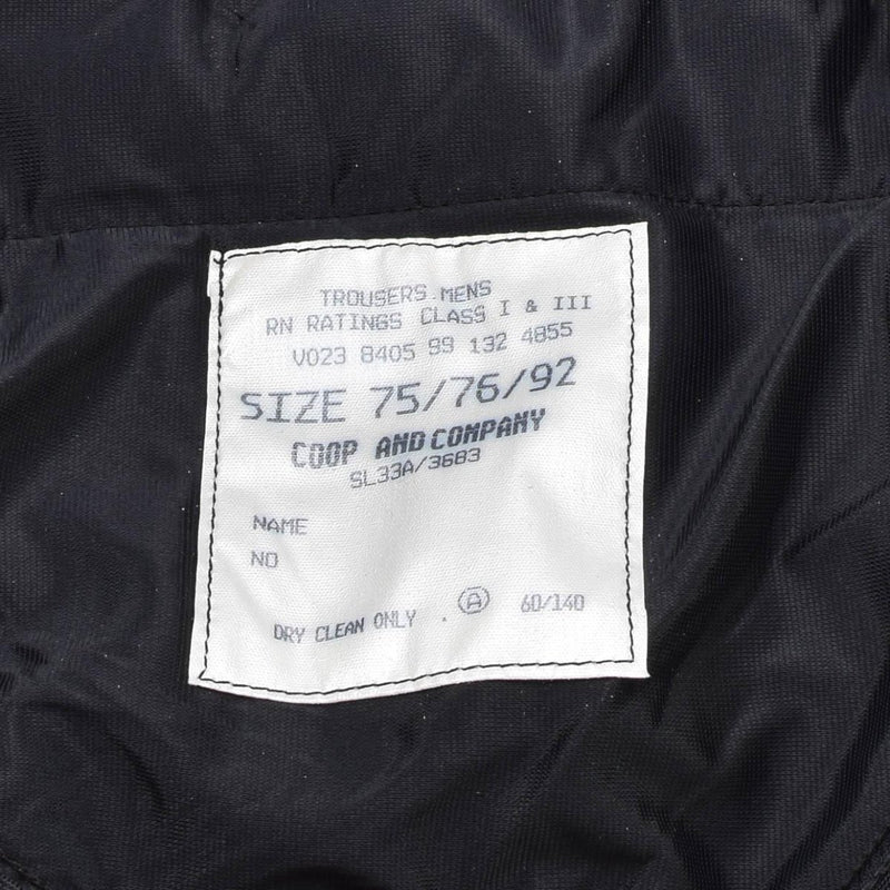 Pantalones del ejército británico original de la Armada Royale 1 Vestido de pantalones formales negros NUEVOS