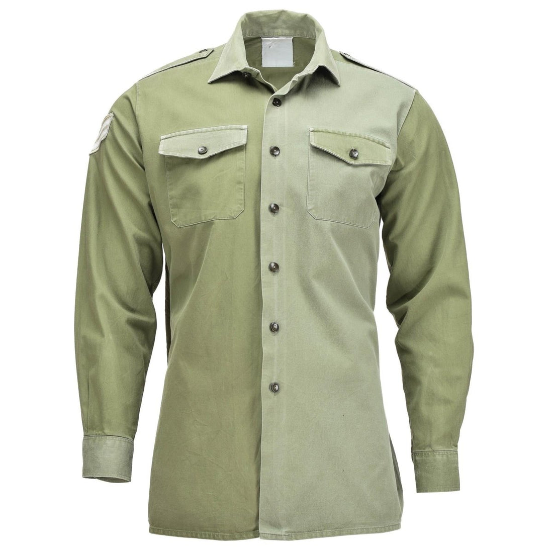 Camisa del ejército británico original O.D Servicio militar verde Manga larga BDU