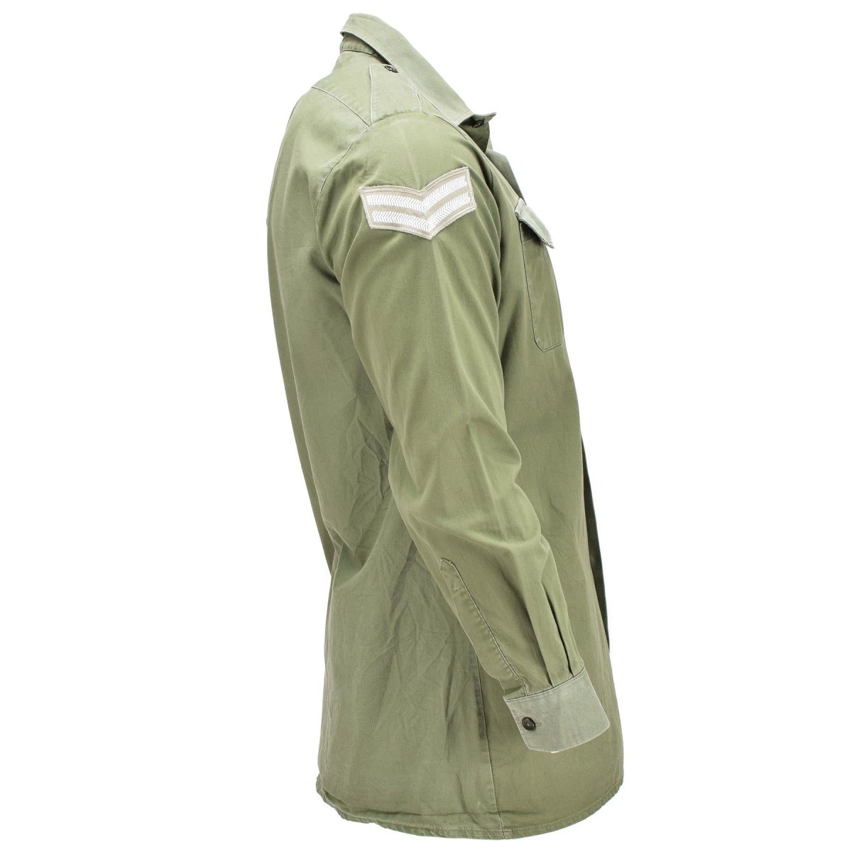 Camisa del ejército británico original O.D Servicio militar verde Manga larga BDU