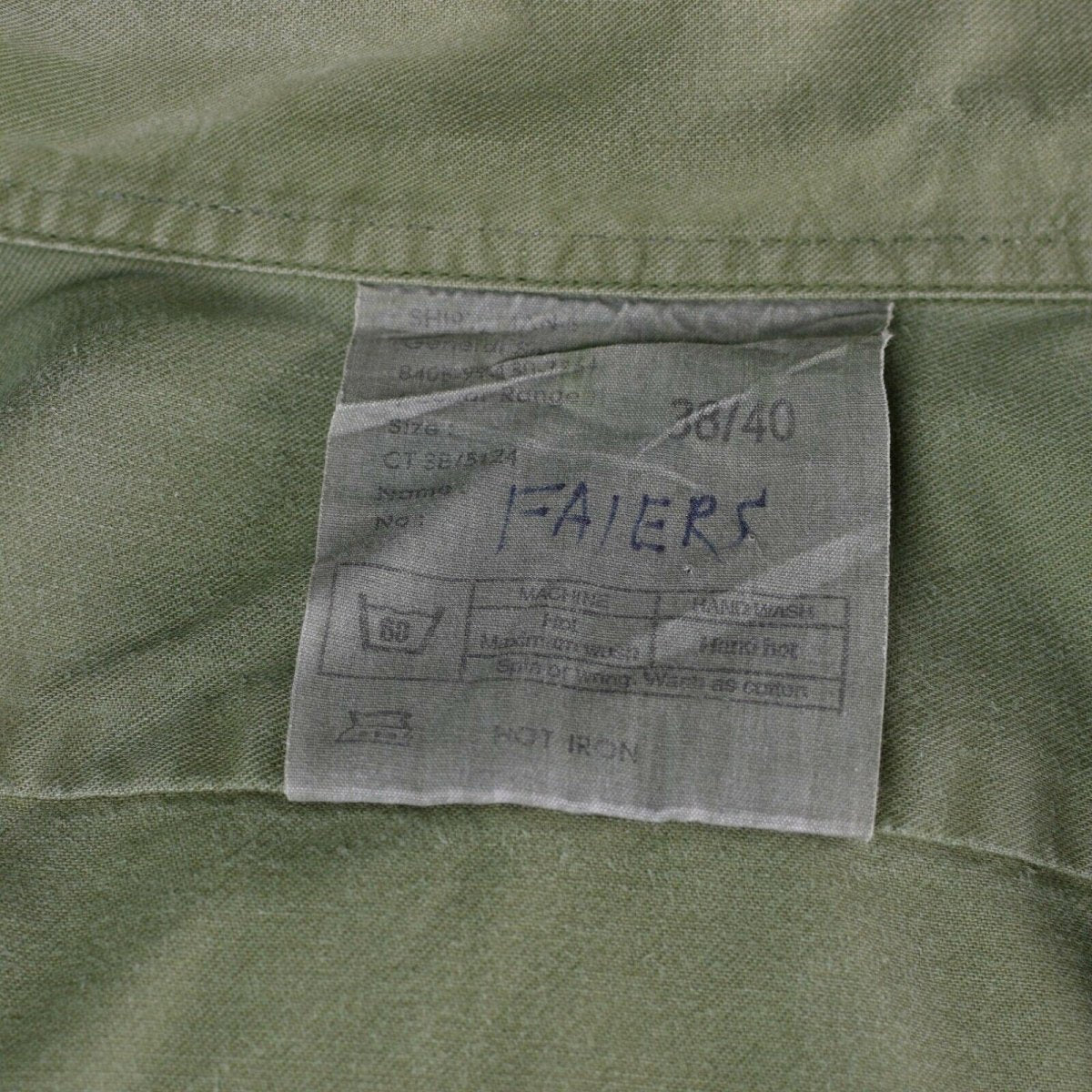 Camisa del ejército británico original O.D Servicio militar verde Manga larga BDU
