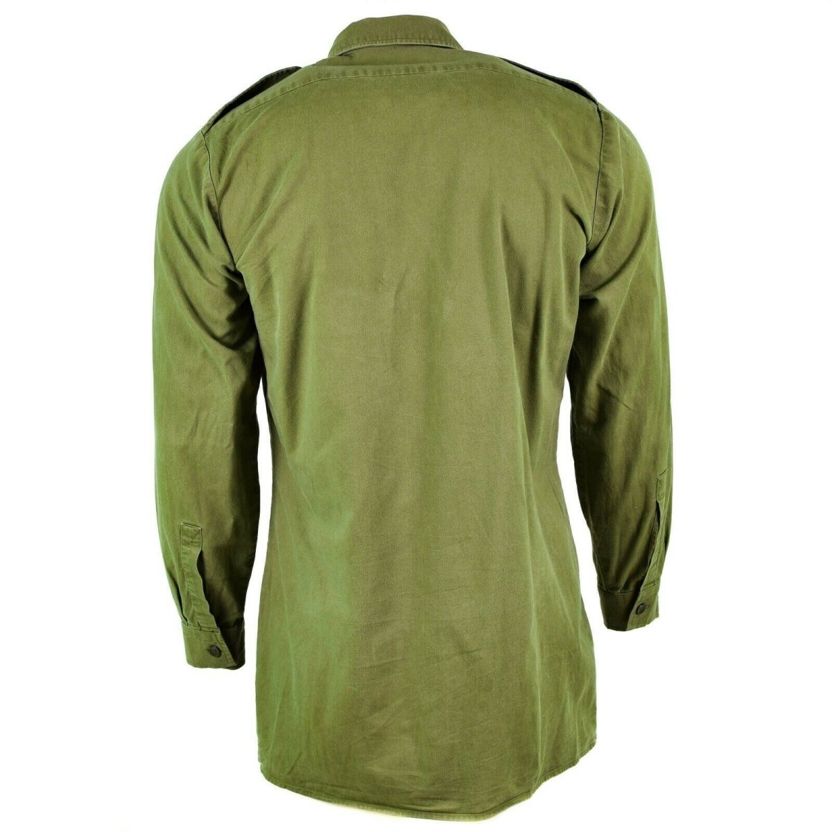 Camisa del ejército británico original O.D Servicio militar verde Manga larga BDU