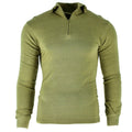 Camisa tricot del ejército británico original cremallera con cremallera con cremallera verde termal