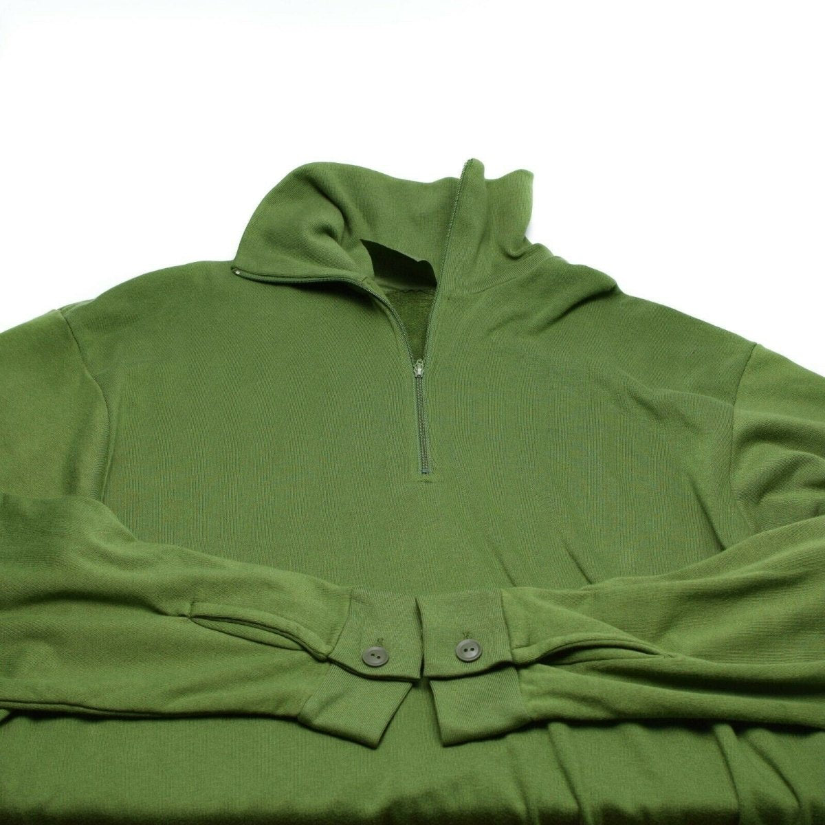 Camisa tricot del ejército británico original cremallera con cremallera con cremallera verde termal
