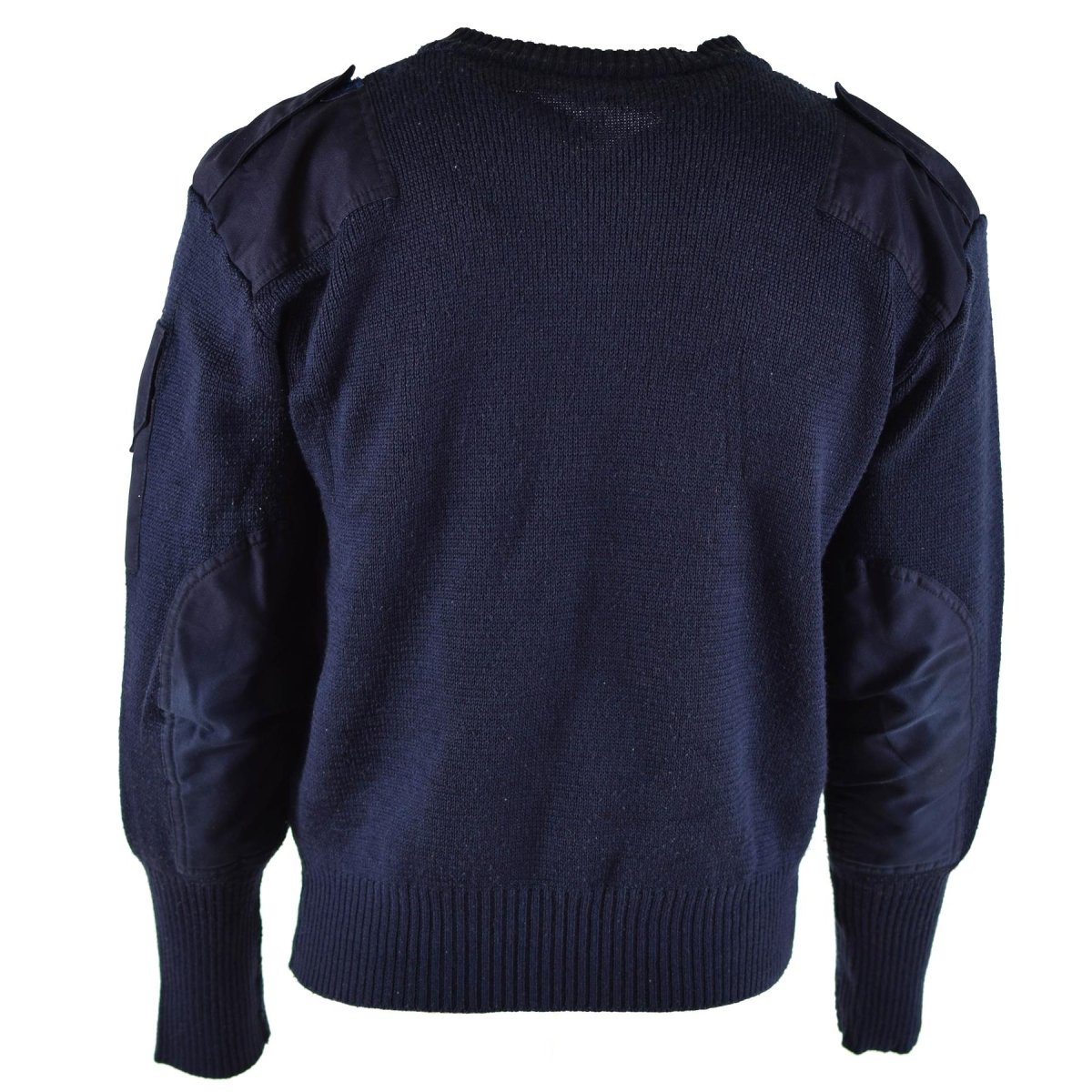 Servicio de defensa británico original Comando Comando Jumper azul suéter de cuello en V