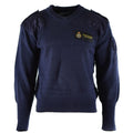 Servicio de defensa británico original Comando Comando Jumper azul suéter de cuello en V