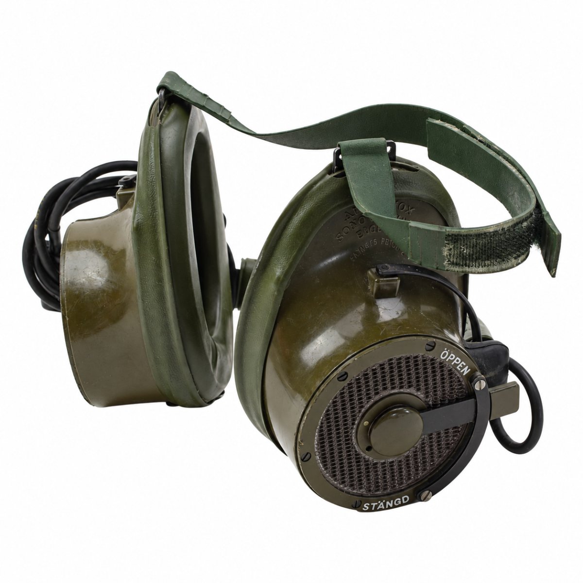 Juego de auriculares originales militares británicos Amplivox Aviation Communications Vintage