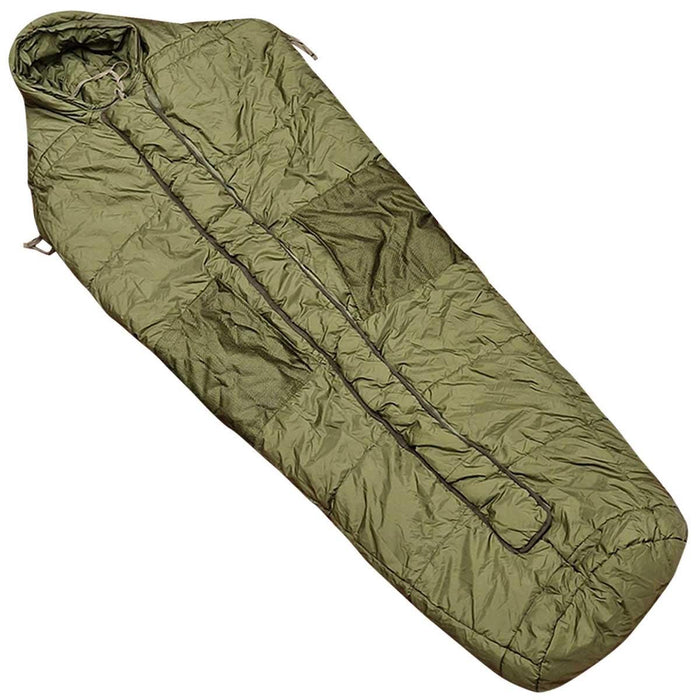 Saco de dormir de invierno ártico militar británico original con diseño en forma de momia en color oliva - GoMilitar