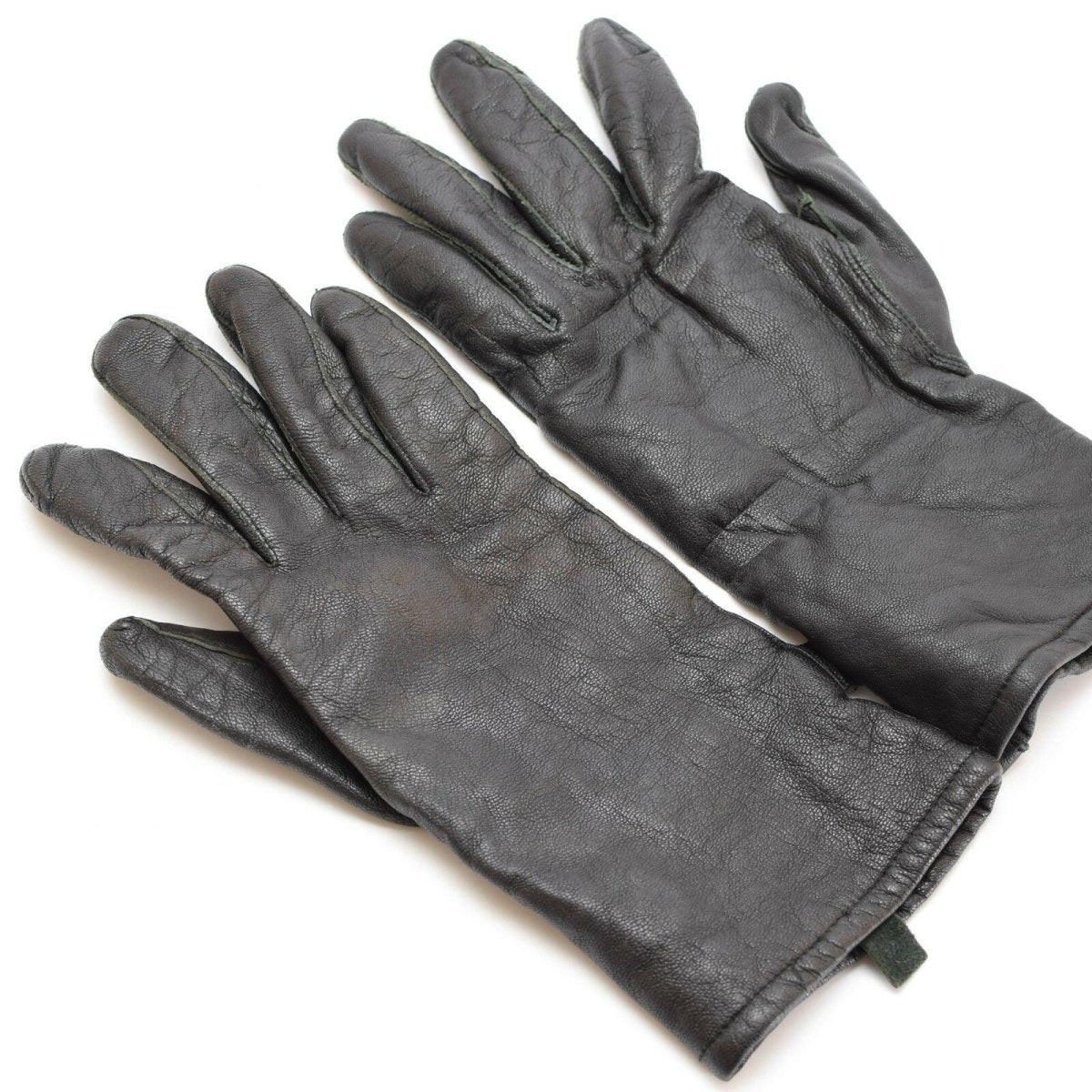 Guantes de combate militares británicos originales correas de muñeca cuero emitido por el ejército negro