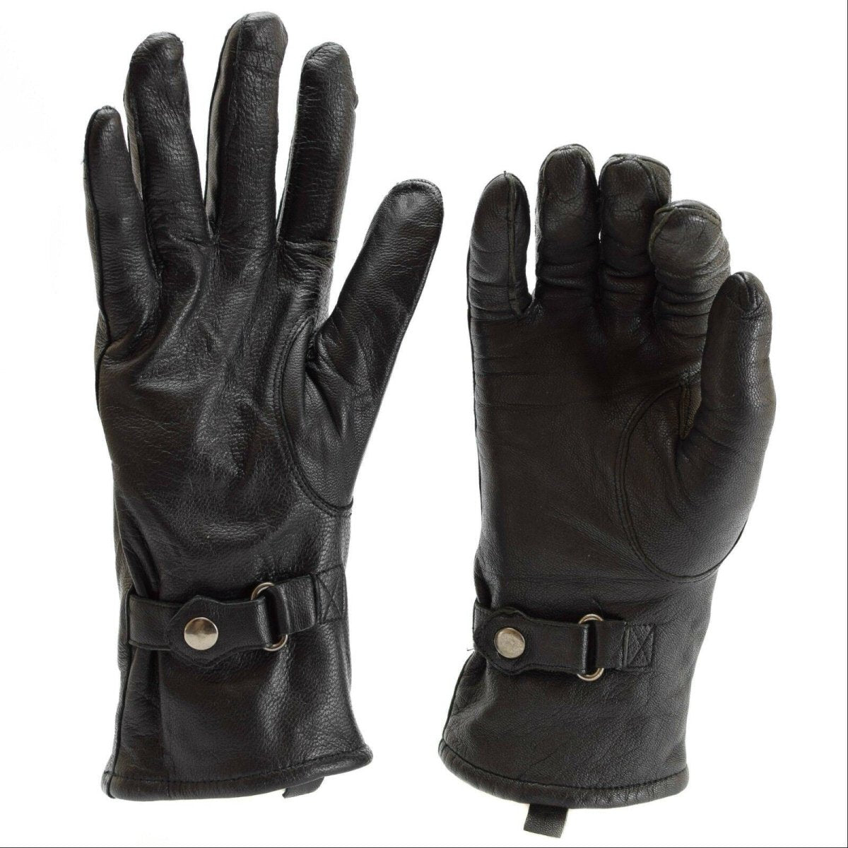 Guantes de combate militares británicos originales correas de muñeca cuero emitido por el ejército negro