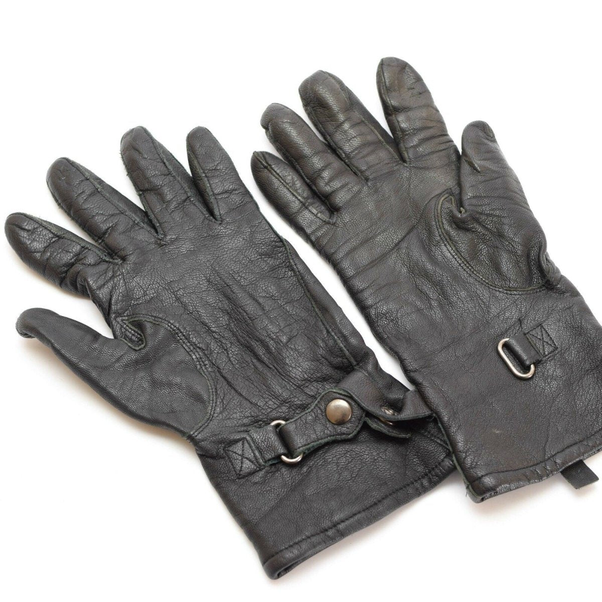 Guantes de combate militares británicos originales correas de muñeca cuero emitido por el ejército negro
