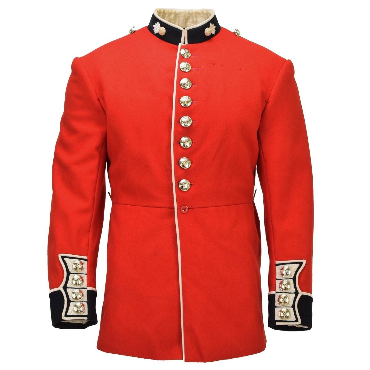 Chaqueta Formal Militar Británica Original Botones Dorados Sin Charreteras Rojo