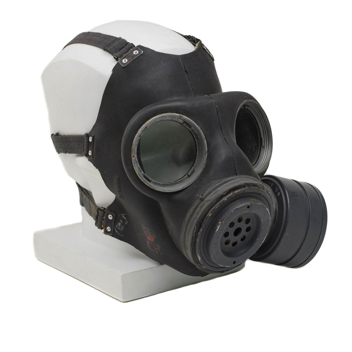 Gasmask militar británico original M44 Bolsa de filtro liviano Conjunto completo Negro