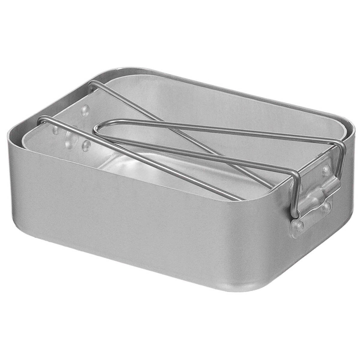 Juego de cocina militar británico original, juego de cocina de aluminio para exteriores, color gris