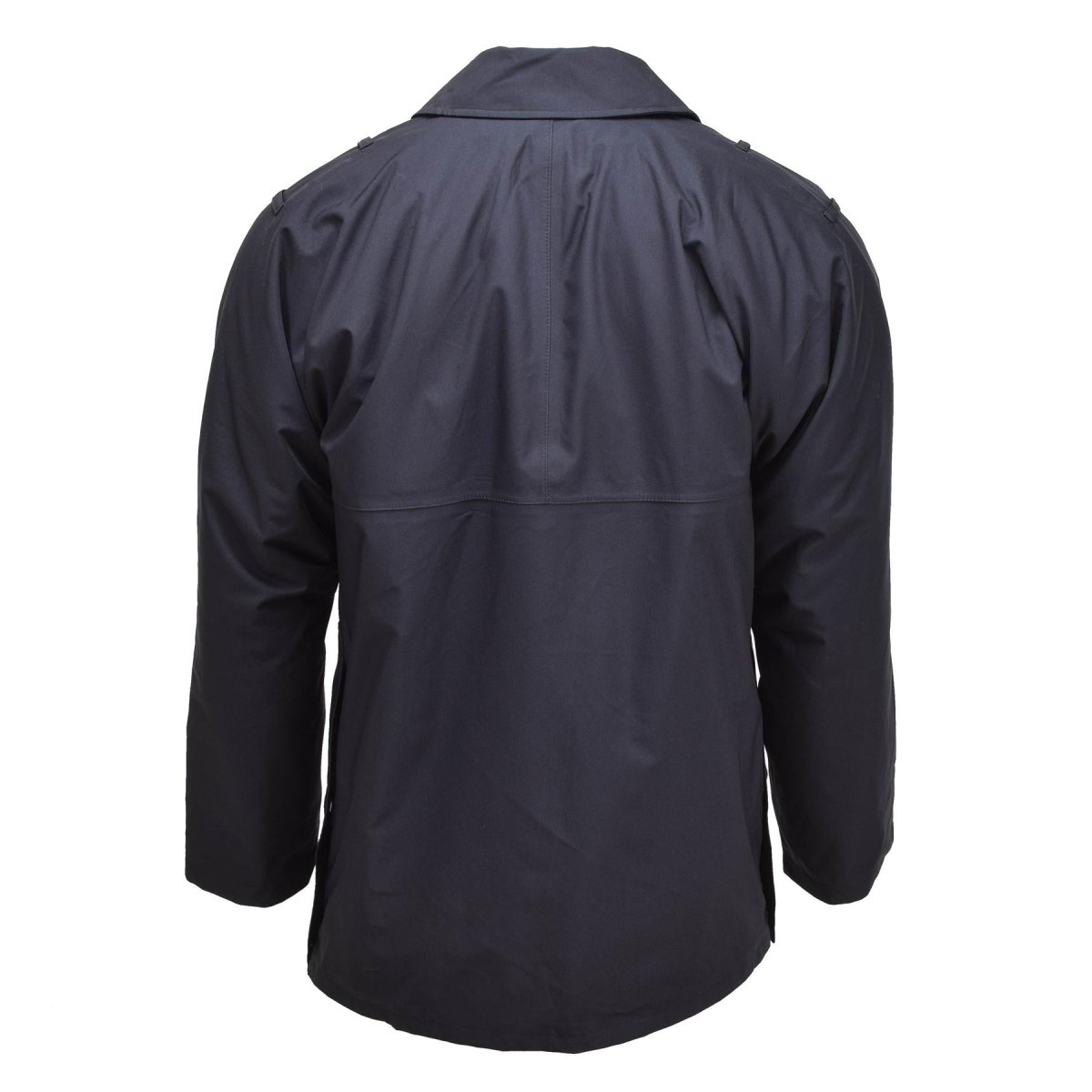 Gran chaqueta de lluvia británica Police Police Solid Black forrado de agua impermeable