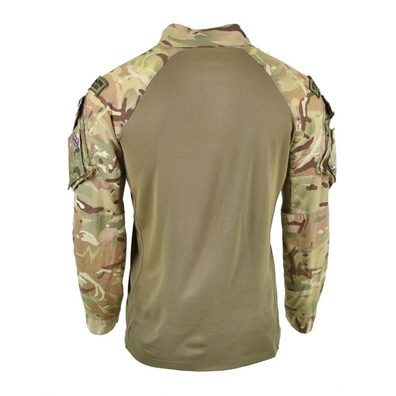 Back view of Original British UBAC MTP camo military sweatshirt with reinforced elbows and arm pockets