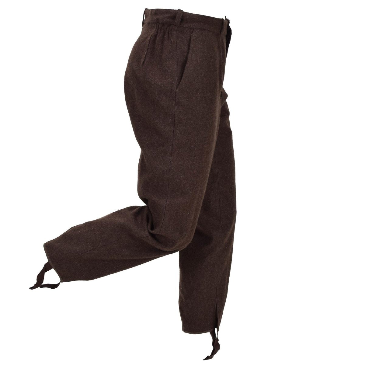 Pantalón original de uniforme de lana del ejército búlgaro, excedente sin usar, marrón oscuro