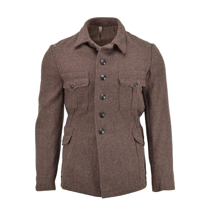 Chaqueta clásica militar búlgara original de lana invierno marrón cálido a prueba de viento NUEVO - GoMilitar