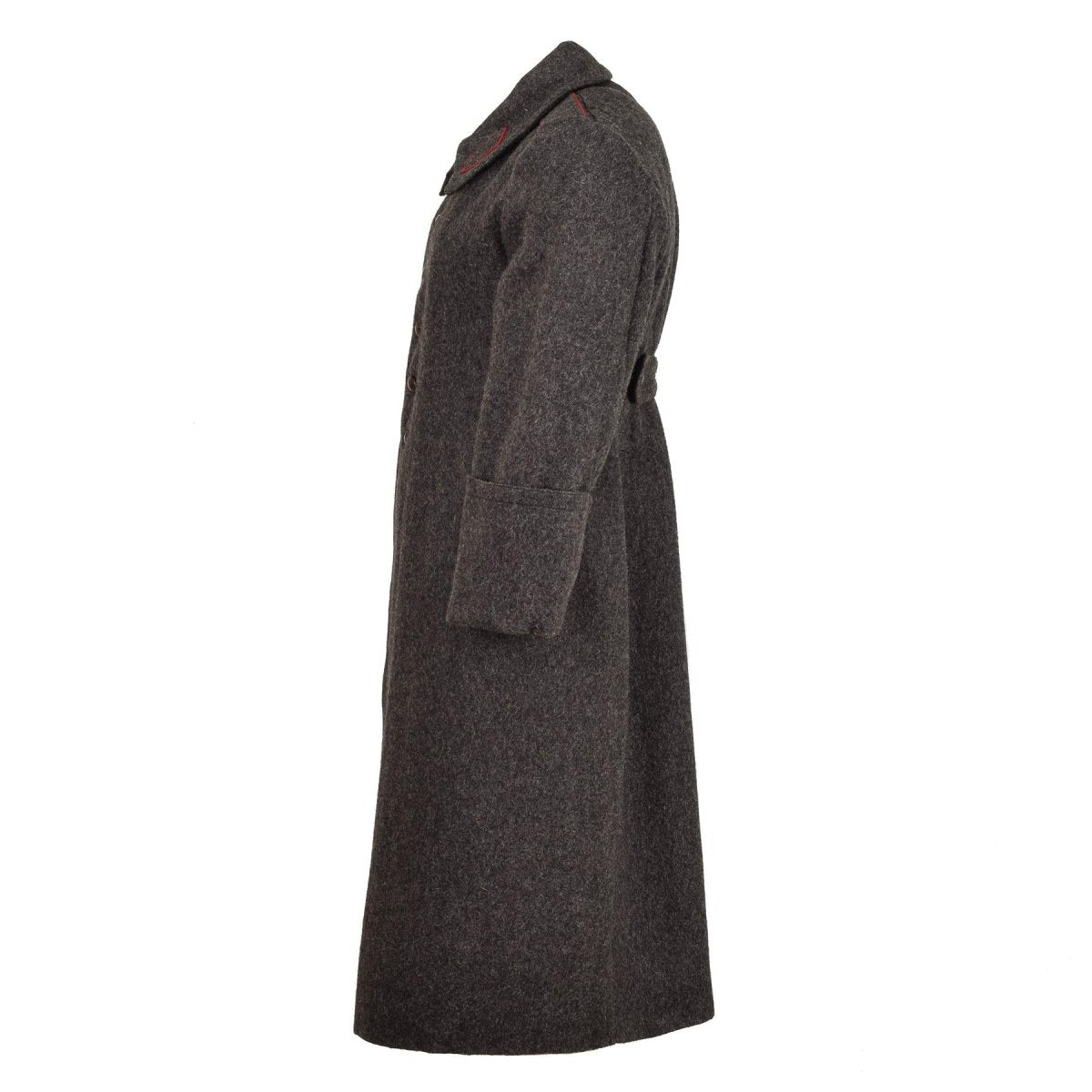 Lana militar búlgara original de lana larga capa vintage de invierno gris formal