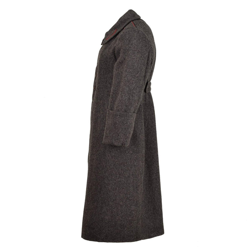 Lana militar búlgara original de lana larga capa vintage de invierno gris formal