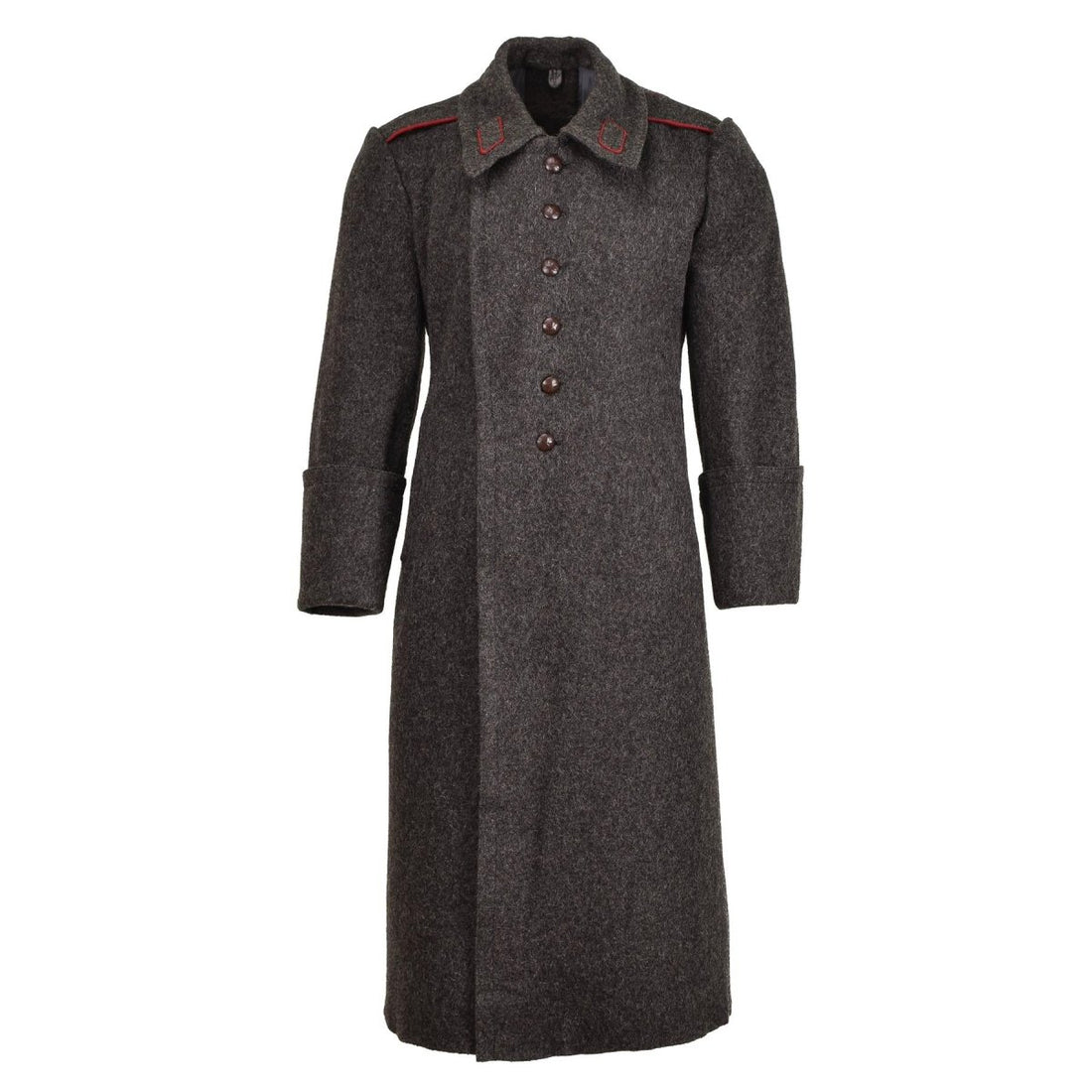 Lana militar búlgara original de lana larga capa vintage de invierno gris formal