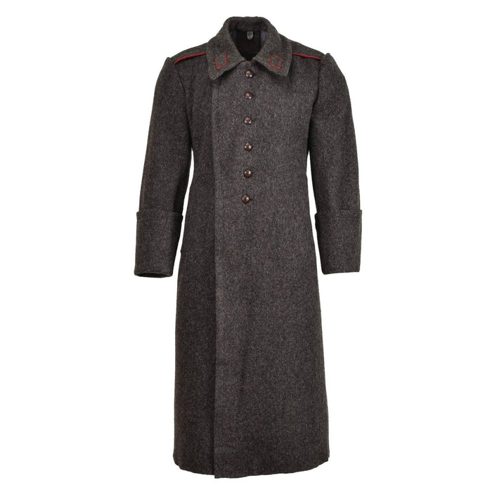 Abrigo largo de lana militar búlgaro original abrigo de invierno vintage formal Gris - GoMilitar