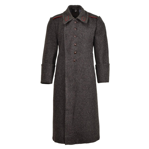 Lana militar búlgara original de lana larga capa vintage de invierno gris formal
