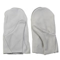 Manoplas militares originales de la Bundeswehr, 2 dedos, pulgar, cuero separado, color blanco