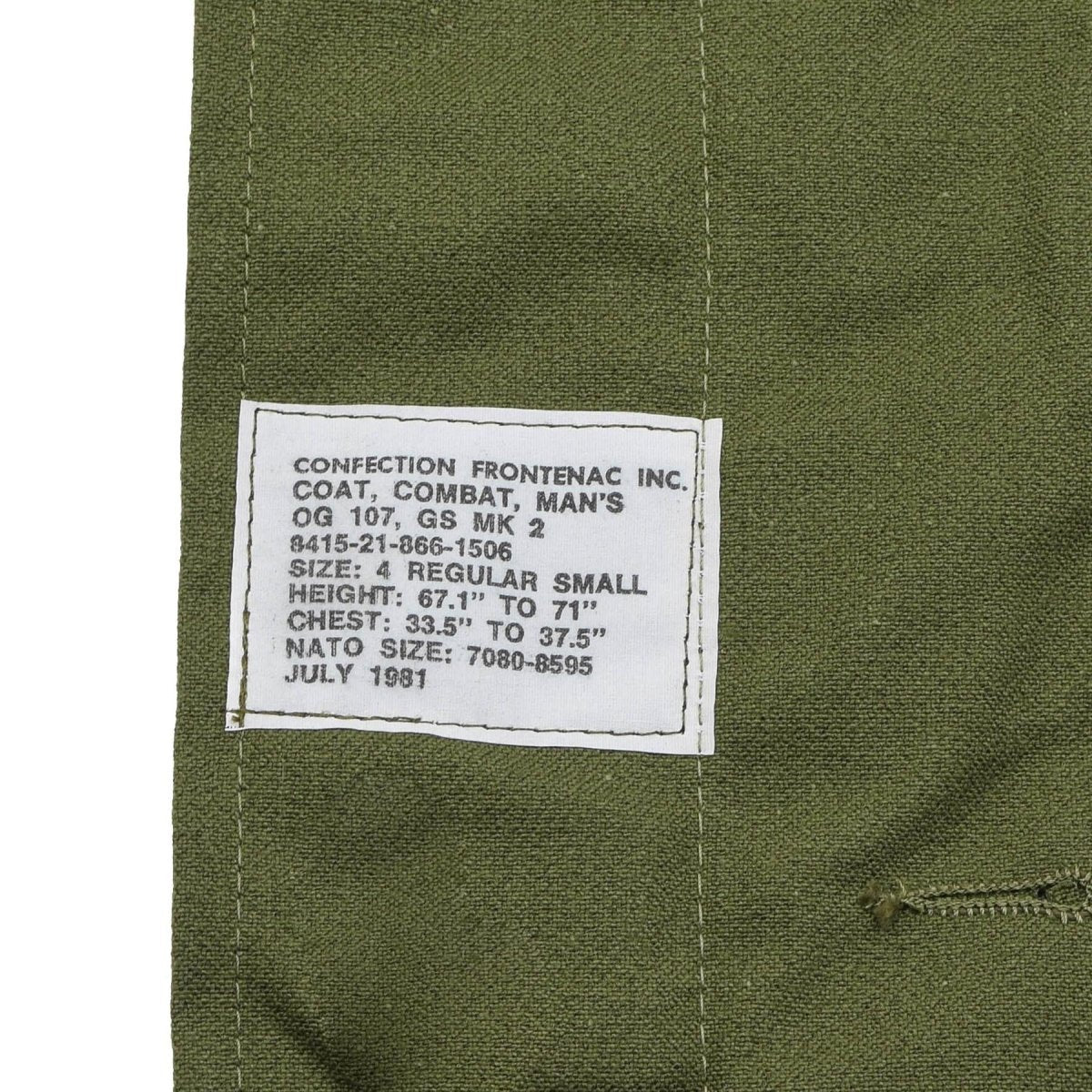 Chaqueta de campo original del ejército canadiense, excedente militar de combate, verde oliva