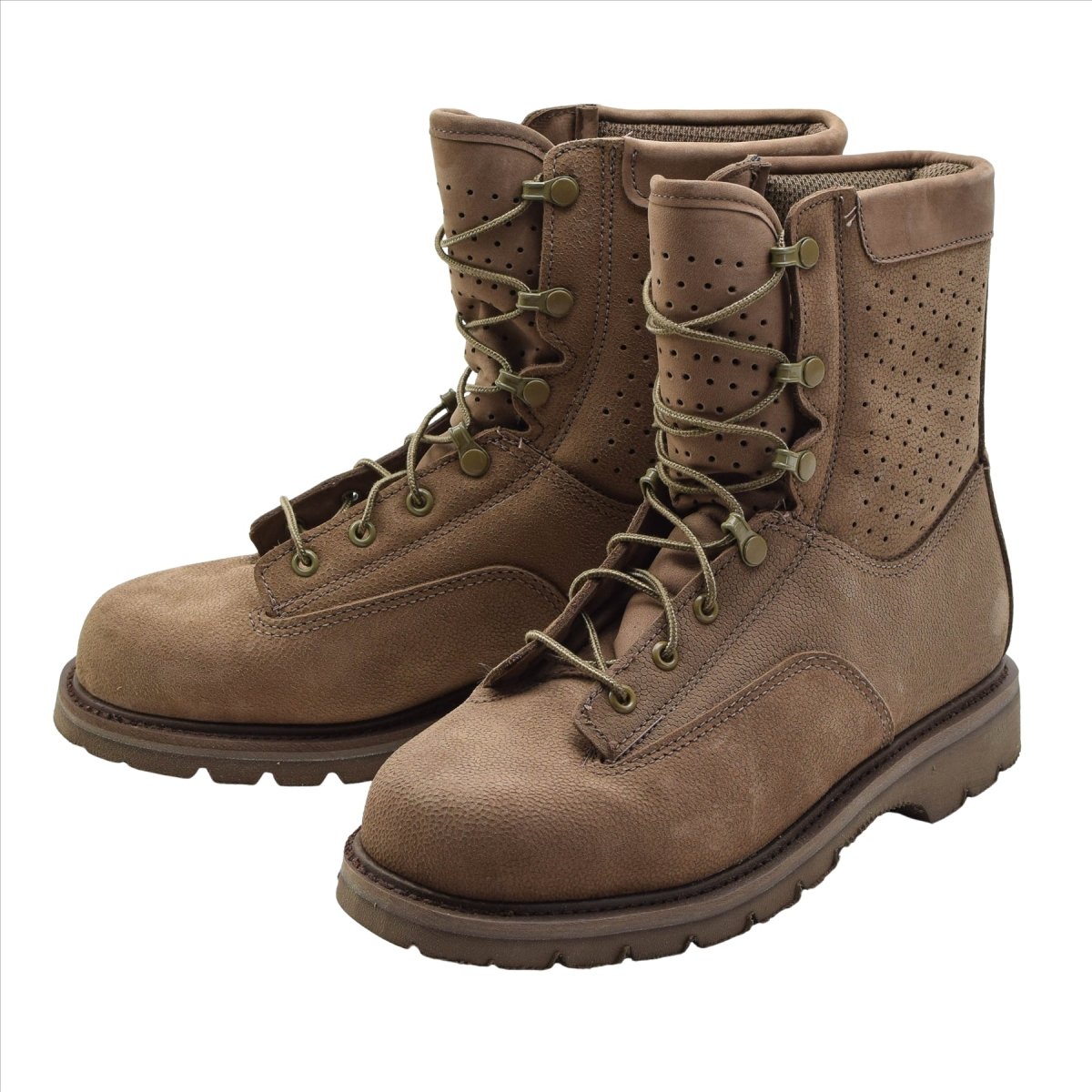 Botas de combate de cuero originales del ejército canadiense excedente militar transpirable marrón