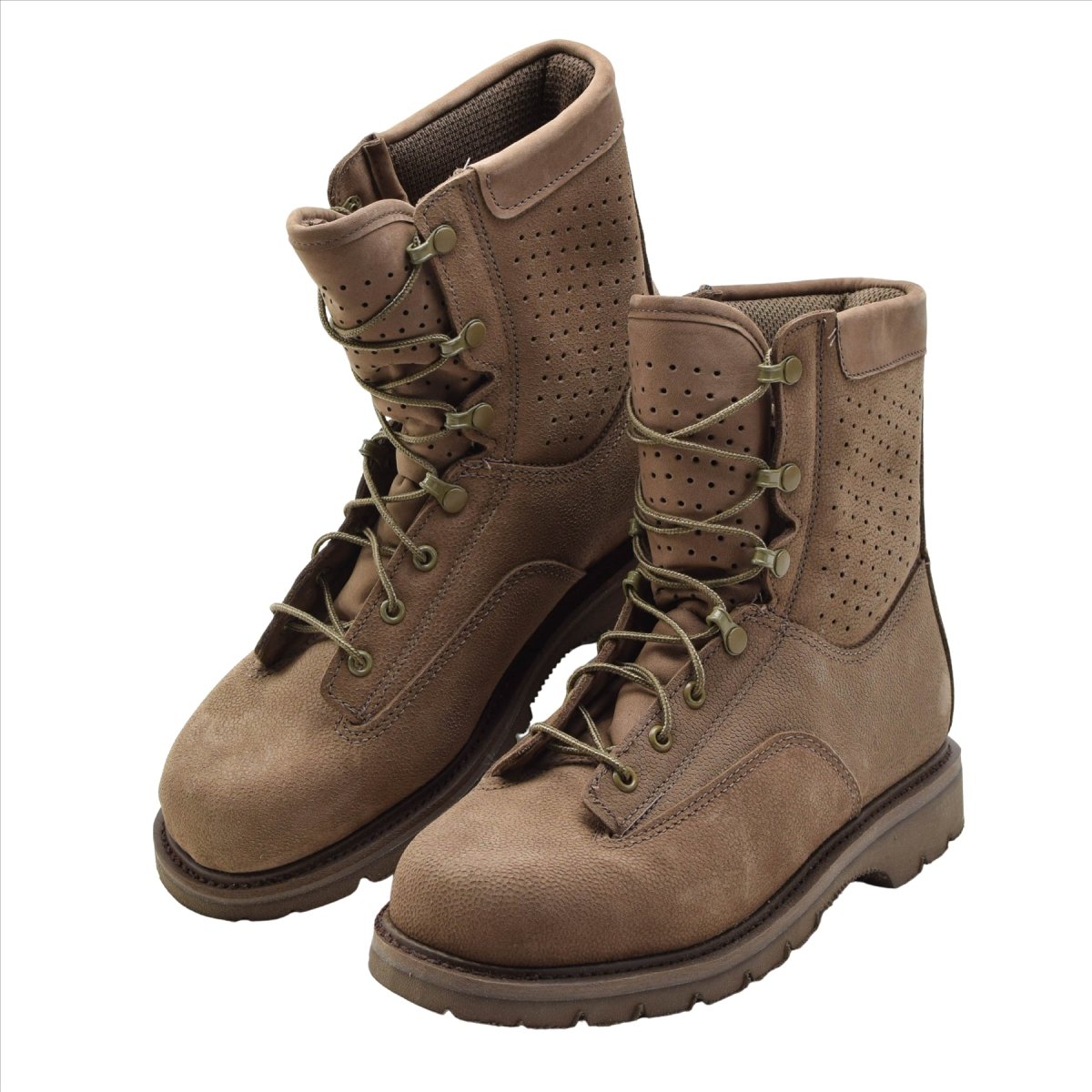 Botas de combate de cuero originales del ejército canadiense excedente militar transpirable marrón