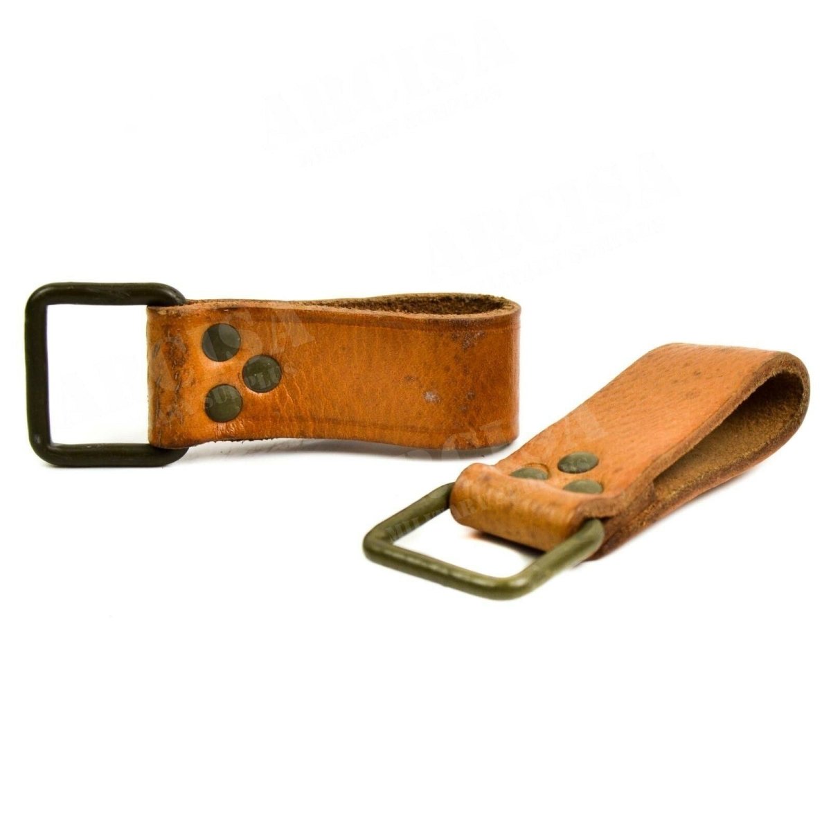 Original CZ ejército checo marrón cuero cinturón tirantes correas 3 piezas