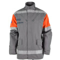 Chaqueta del ejército checo original CZ Defensa civil Gray Field Surplus Banda reflectante