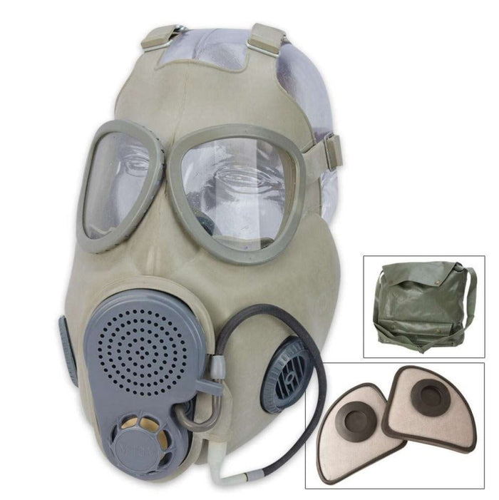 Original Czech Army M10 Gas Mask Filters Carry Bag Vintage Military Surplus - GoMilitar