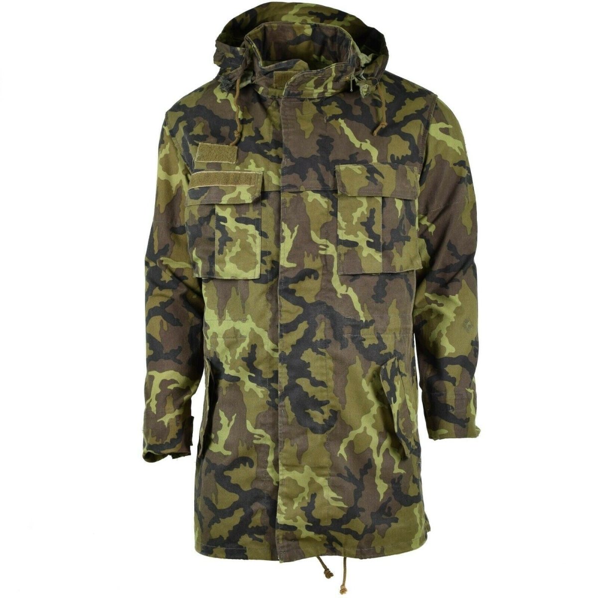 Combate militar del ejército checo original CZ 95 Jacket de campo de camuflaje Parka encapuchado