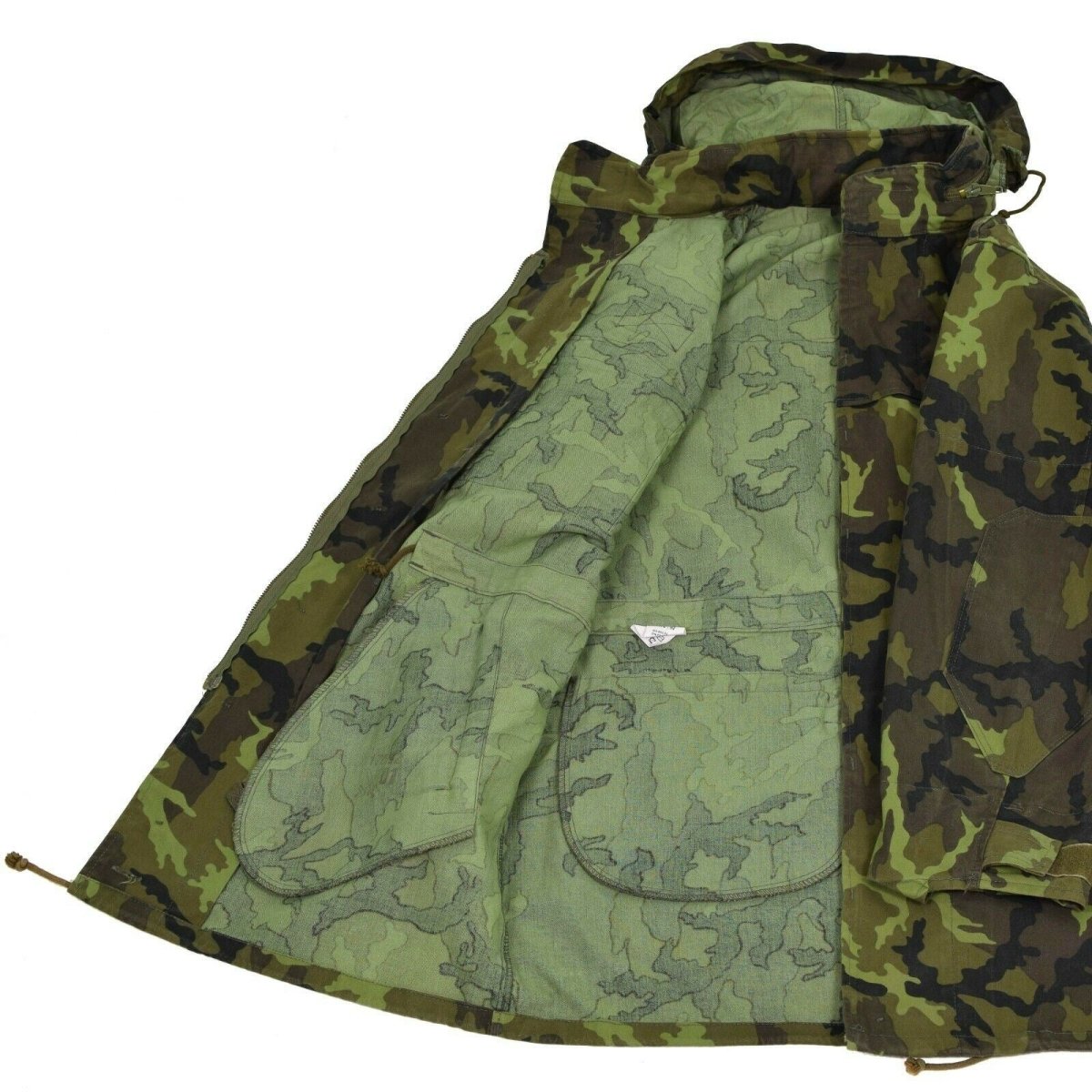Combate militar del ejército checo original CZ 95 Jacket de campo de camuflaje Parka encapuchado