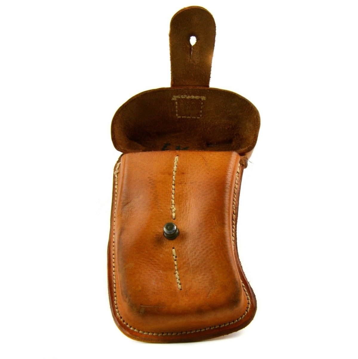 Original ejército checo Skorpion revista bolsa excedente militar cuero marrón