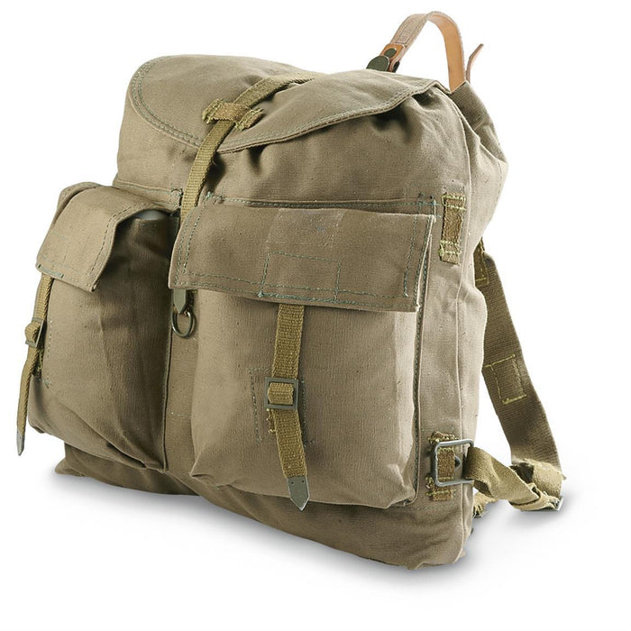 Mochila de lona vintage original del ejército checo con tirantes en forma de Y, mochila M60 duradera de estilo militar nueva