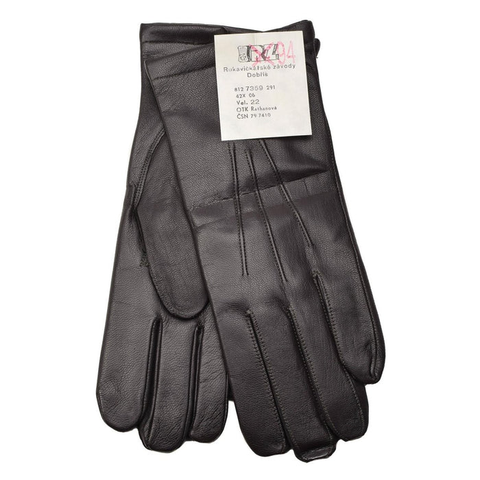 Guantes originales de cuero marrón frío y cálido de invierno del ejército checo, ajuste ceñido informal NUEVO - GoMilitar