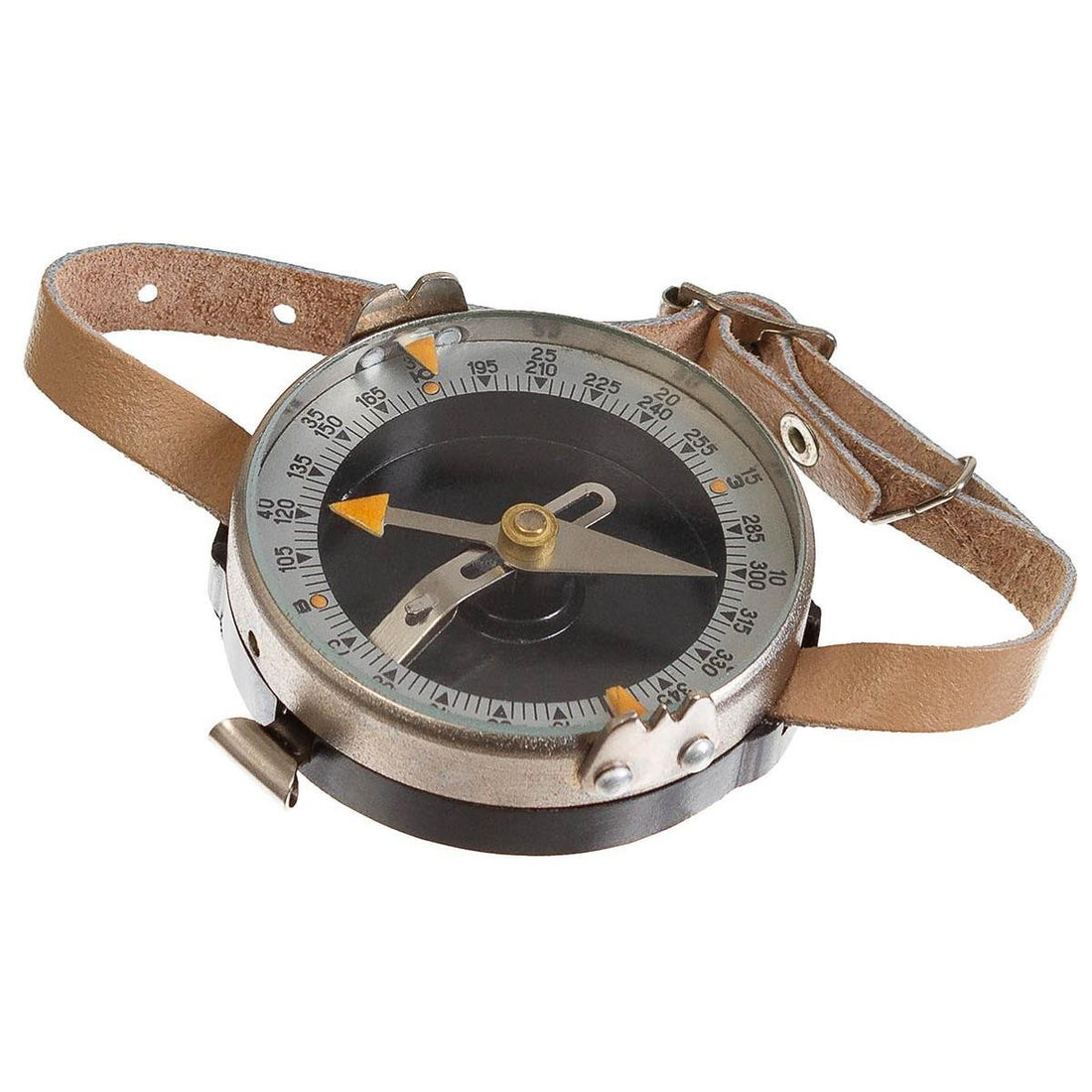 Pulsera Militar Checa Original Brújula Mapa Medida Correa De Cuero Marrón