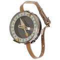 Pulsera Militar Checa Original Brújula Mapa Medida Correa De Cuero Marrón