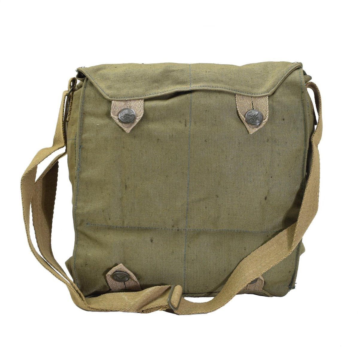 Bolsita de hombro de máscara de gas militar checa original lienzo verde