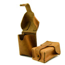 Vintage brown leather ammo magazine pouch from original Yugoslavian military with secure button closure and durable craftsmanship