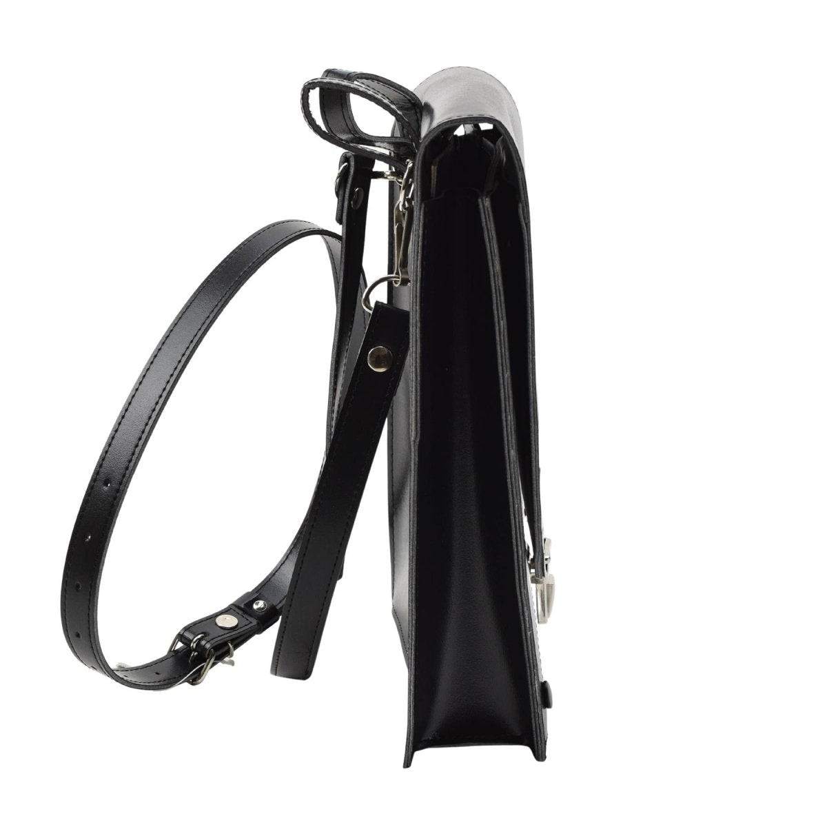 Bolso bandolera original de la policía checoslovaca para documentos de piel sintética negro