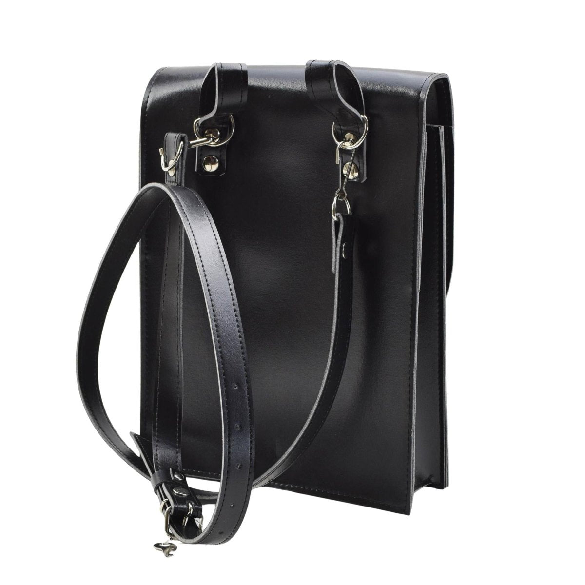 Bolso bandolera original de la policía checoslovaca para documentos de piel sintética negro