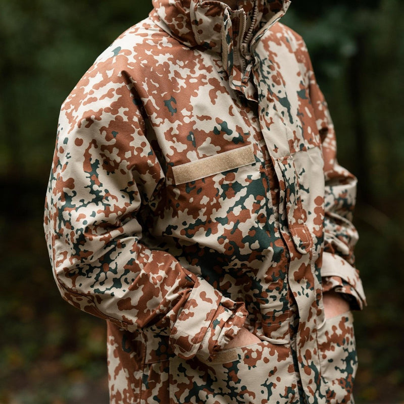 Original Danish army rain jacket waterproof M84 desert camo tactical hood NEW - GoMilitar