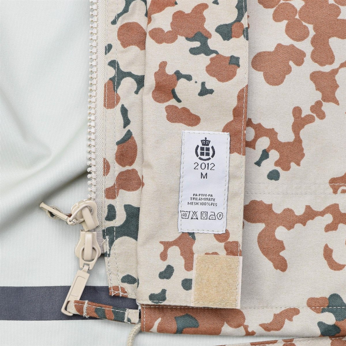 Chaqueta de lluvia del ejército danés original impermeable M84 Desert Camo Tactical Hood Nuevo