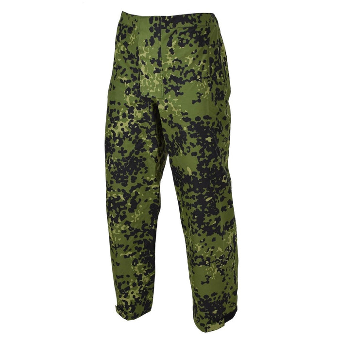 Pantalones de lluvia originales de camuflaje militar danés M84 pantalones elásticos impermeables NUEVO - GoMilitar