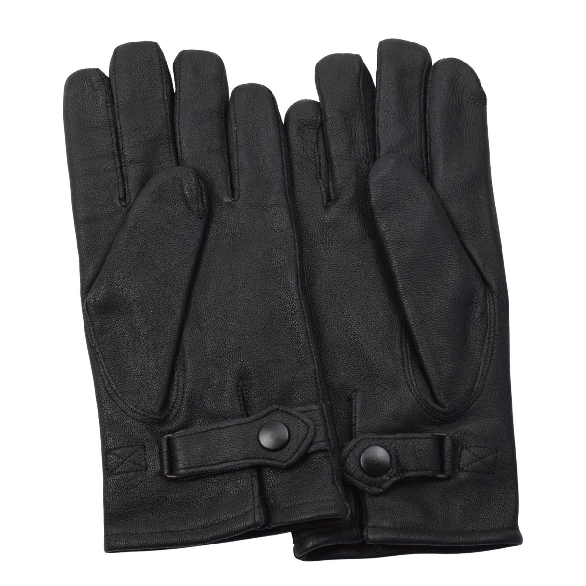 Guantes de invierno de cuero originales del ejército holandés con forro cálido para clima frío, color negro