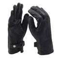 Guantes de invierno de cuero originales del ejército holandés con forro cálido para clima frío, color negro